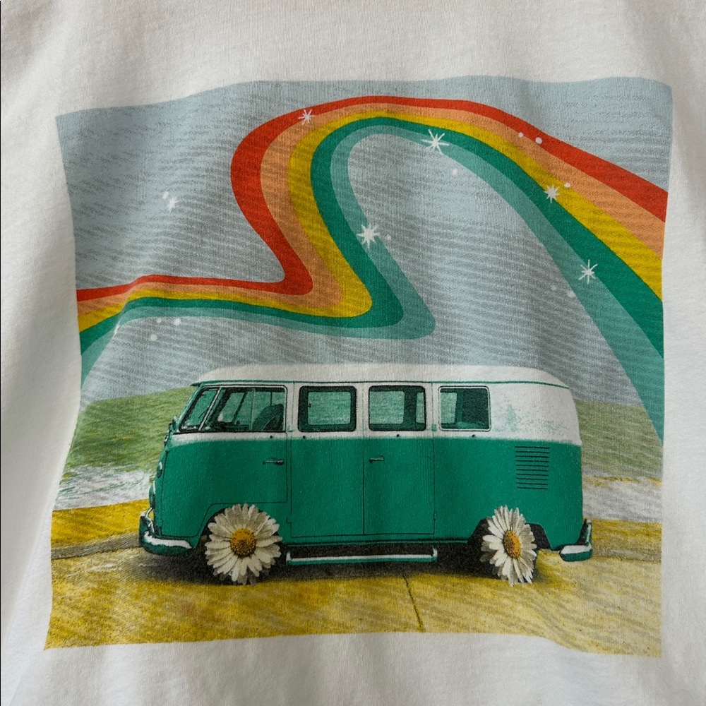 Altar'd State Volkswagen Bus on the Beach Tee Shirt Sz S w MEASUREMENTS - Picture 4 of 10